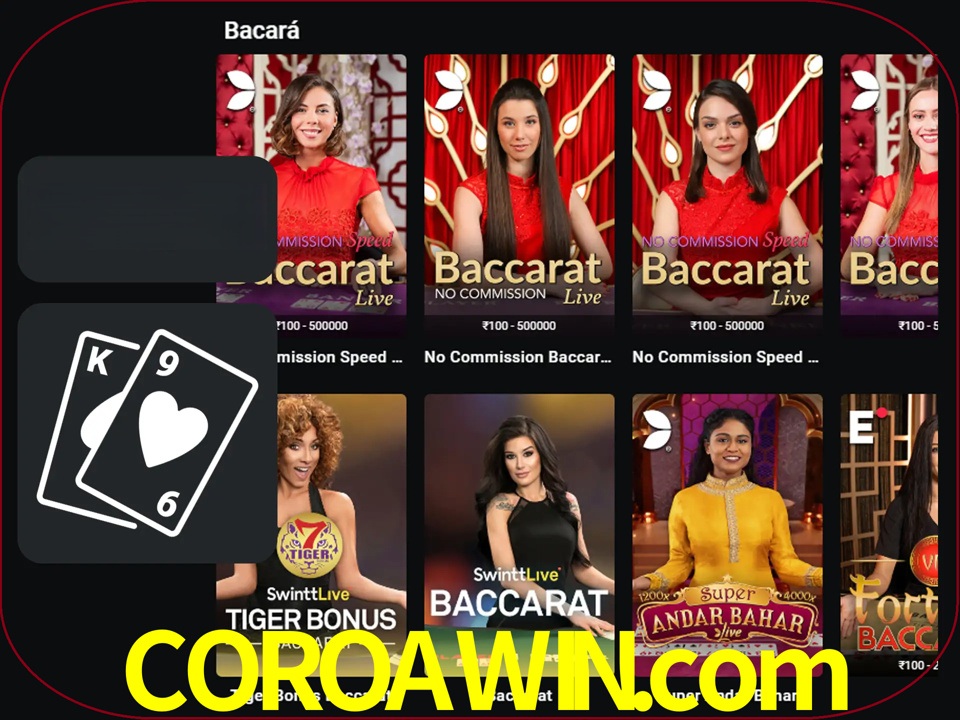 Ganhe muito dinheiro jogando jogos de bacará.