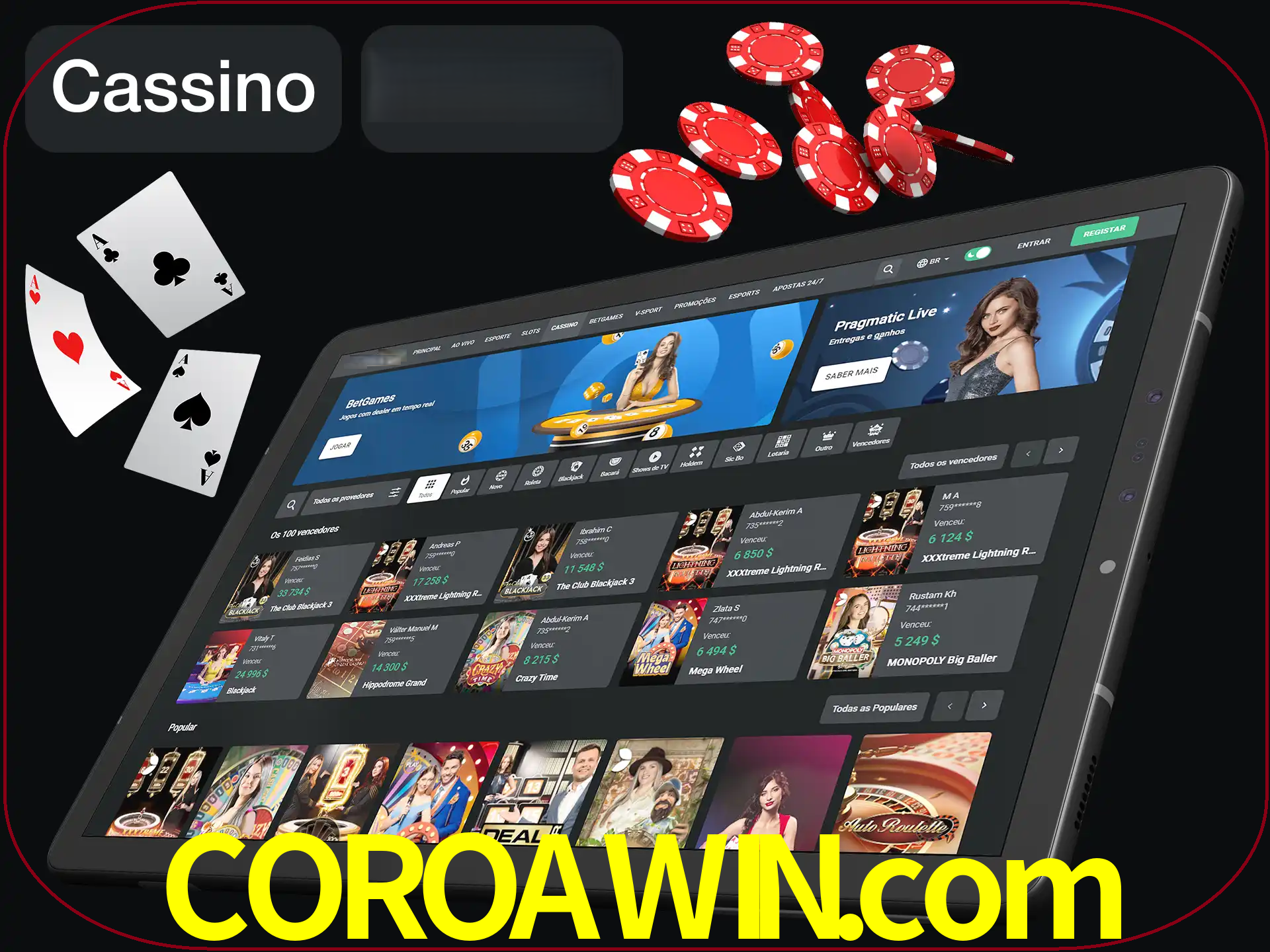 Jogue vários jogos de cassino em nosso cassino.